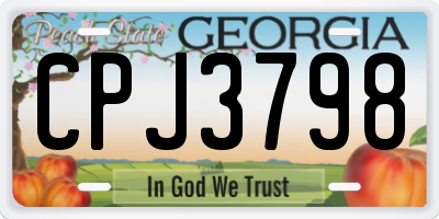 GA license plate CPJ3798
