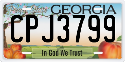 GA license plate CPJ3799