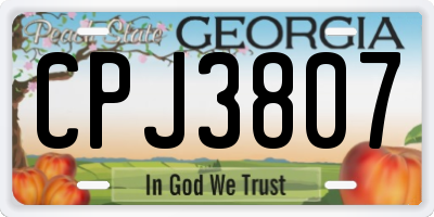 GA license plate CPJ3807