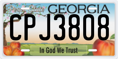 GA license plate CPJ3808
