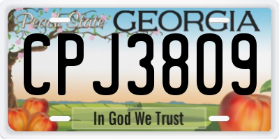 GA license plate CPJ3809