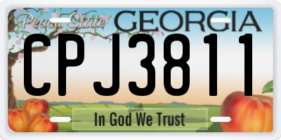 GA license plate CPJ3811