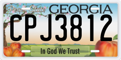 GA license plate CPJ3812