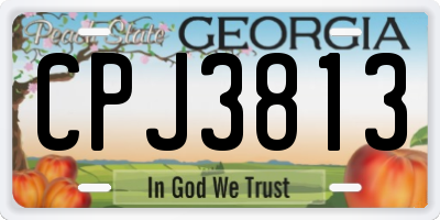 GA license plate CPJ3813