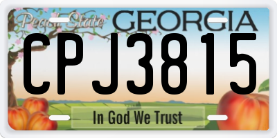 GA license plate CPJ3815