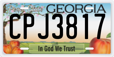 GA license plate CPJ3817