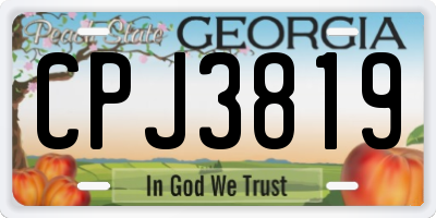 GA license plate CPJ3819
