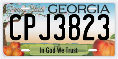 GA license plate CPJ3823