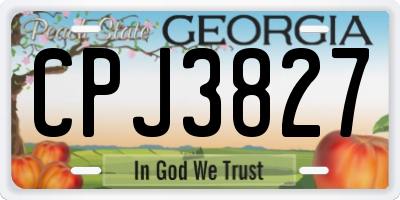 GA license plate CPJ3827