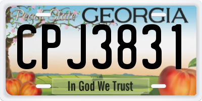GA license plate CPJ3831