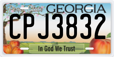 GA license plate CPJ3832