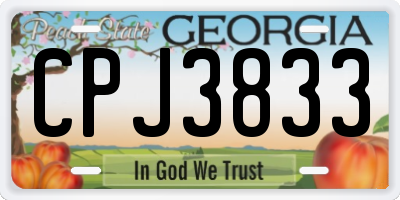 GA license plate CPJ3833