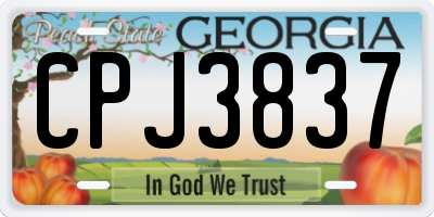 GA license plate CPJ3837