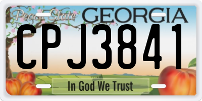GA license plate CPJ3841