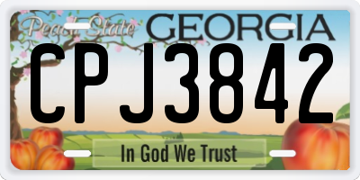 GA license plate CPJ3842