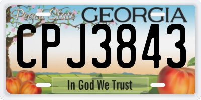 GA license plate CPJ3843