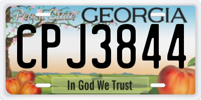 GA license plate CPJ3844