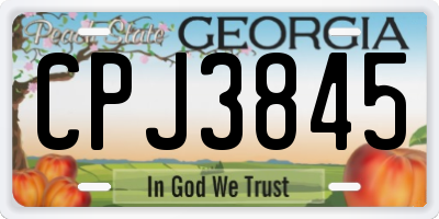 GA license plate CPJ3845