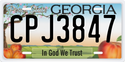 GA license plate CPJ3847