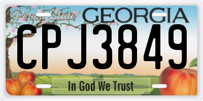 GA license plate CPJ3849