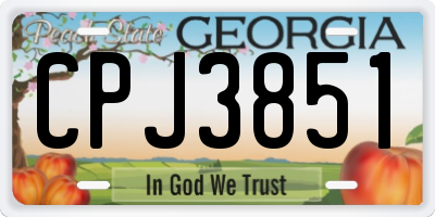 GA license plate CPJ3851