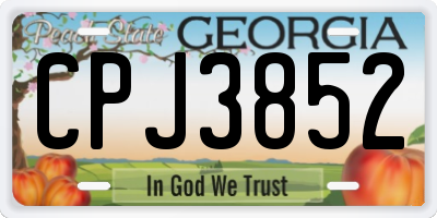 GA license plate CPJ3852