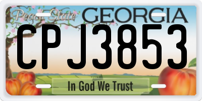 GA license plate CPJ3853