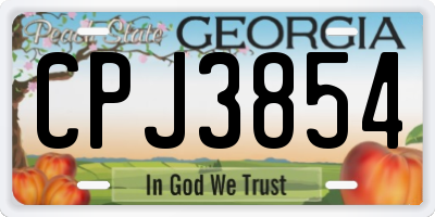 GA license plate CPJ3854