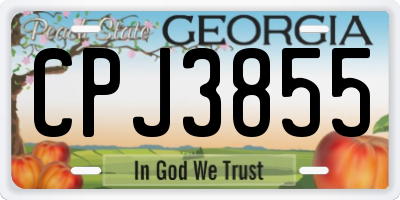 GA license plate CPJ3855