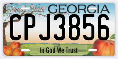 GA license plate CPJ3856