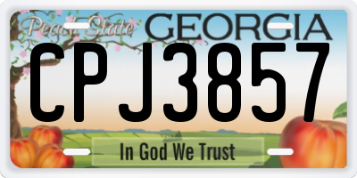 GA license plate CPJ3857
