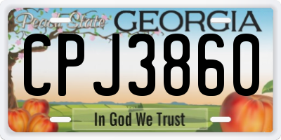 GA license plate CPJ3860
