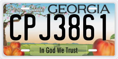 GA license plate CPJ3861
