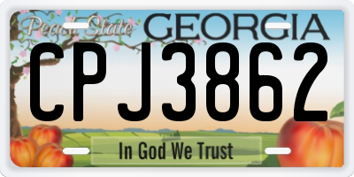 GA license plate CPJ3862