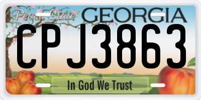 GA license plate CPJ3863