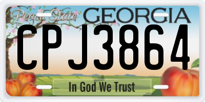 GA license plate CPJ3864