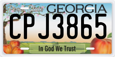 GA license plate CPJ3865
