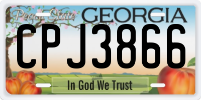 GA license plate CPJ3866