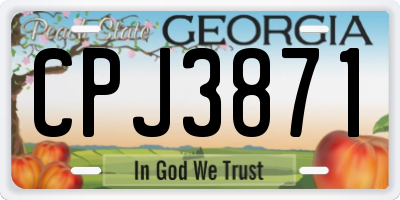 GA license plate CPJ3871