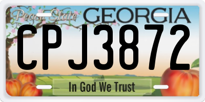 GA license plate CPJ3872