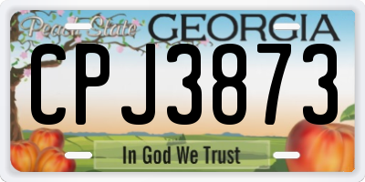 GA license plate CPJ3873