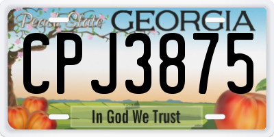GA license plate CPJ3875