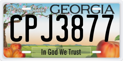 GA license plate CPJ3877