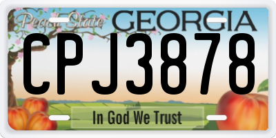 GA license plate CPJ3878