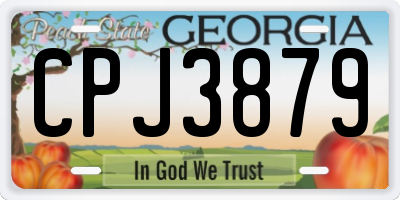 GA license plate CPJ3879