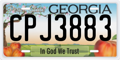 GA license plate CPJ3883