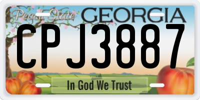 GA license plate CPJ3887