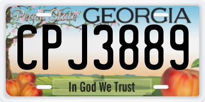 GA license plate CPJ3889