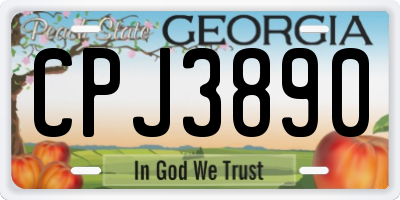 GA license plate CPJ3890