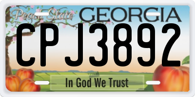 GA license plate CPJ3892